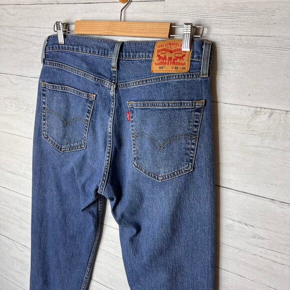 Levis Jeans Mens Size 32 X 34 Blue 505 Medium Wash Cotton Blend Denim Classic - Picture 13 of 16